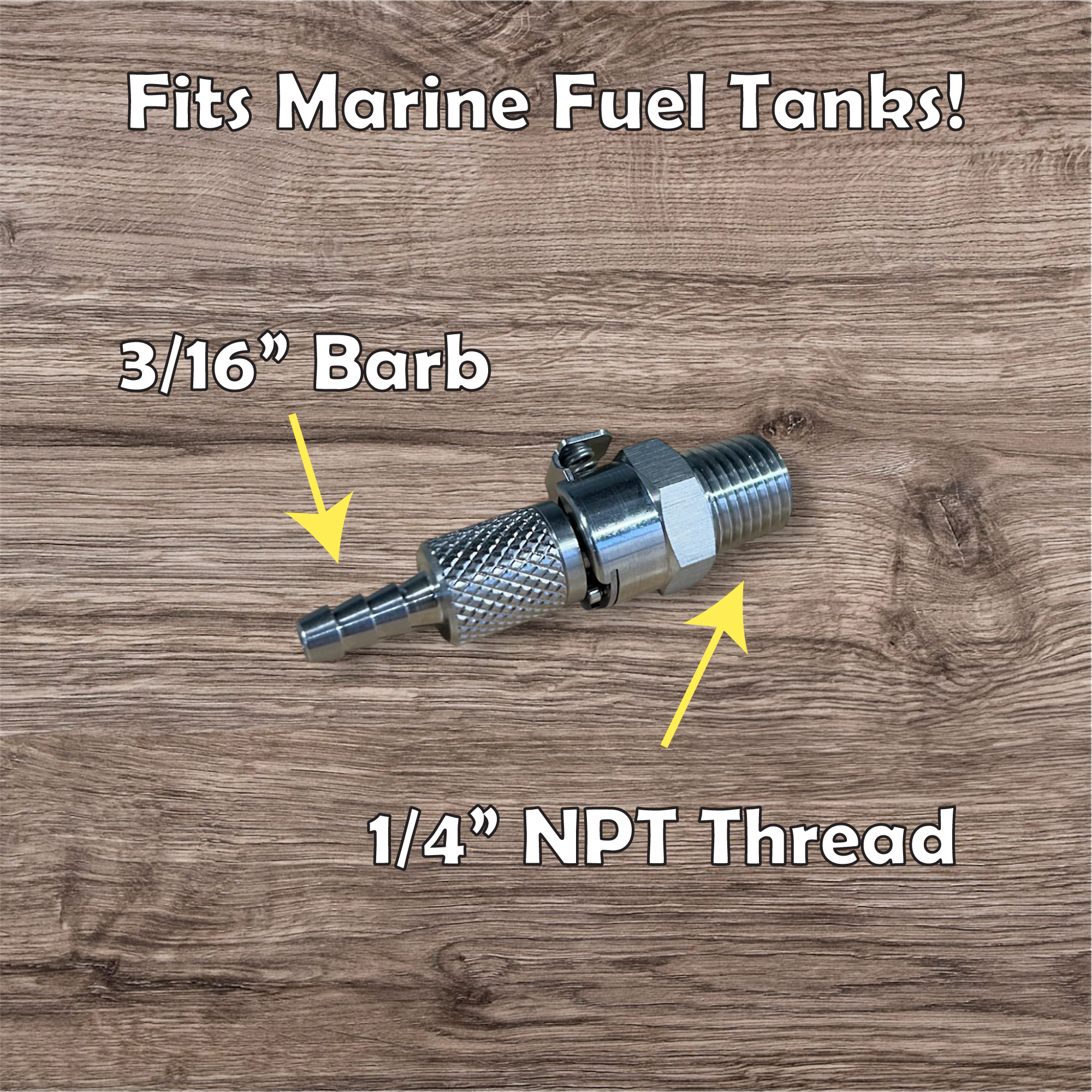 Pactrade Marine Gas Fuel Brass Tank Adapter OMC/SUZUKI Male
